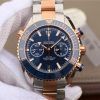 Omega OMF Planet Ocean Master Chronometer SS/RG Blue Polished Bezel Blue Dial SS/RG Bracelet A9901