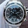 Swiss Made Omega Seamaster Planet Ocean Chrono 45mm Black Dial Silver Markers SS Bracelet A7750