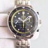 Swiss Made Omega Seamaster 300m Diver SS Black Dial Yellow Inner Bezel SS Bracelet A7753