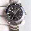 Swiss Made Omega Planet Ocean 600M GMT Black/Silver Bezel Black Dial SS Bracelet A8906