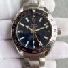 Swiss Made Omega Planet Ocean GMT Goodplanet Blue Bezel Orange Marker Blue Dial SS Bracelet A8605