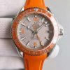 Swiss Made Omega Planet Ocean SS GMT Gray Dial Orange Bezel Rubber Strap A8615