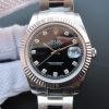 Swiss Made Rolex DateJust 41mm 116334 Fluted Bezel Black Dial Diamonds Markers SS Bracelet A3136