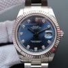 Swiss Made Rolex DateJust 41mm 116334 SS Blue Dial Diamonds Markers SS Bracelet A3136