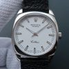 Swiss Made Rolex Cellini Danaos 4243 SS White Dial Black Leather Strap A2824