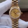 Swiss Made Rolex DateJust 31mm Diamonds Bezel/Markers RG Case RG Gold Dial A2235