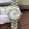 Swiss Made Rolex DateJust 28mm Fluted Bezel White Dial Diamonds Markers Bracelet A2236