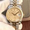 Swiss Made Rolex DateJust 41mm SS/YG YG Textured Dial YG Wrapped Fluted Bezel SS/YG Bracelet A2836