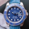 Swiss Made Rolex Submariner 116619 LB Blue Ceramic Noob V7 Leather Strap A3135