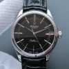 Swiss Made Rolex MK Cellini Time 50509 SS Black Dial Leather Strap A3165