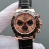 Swiss Made Rolex Daytona 116515 N RG/Black Dial Black Leather Strap A7750