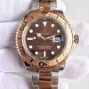 Swiss Made Rolex Yacht-Master Noob 116621 RG Bezel Brown Dial SS/RG Bracelet A3135