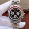 Swiss Made Rolex Daytona 116599 Colorful Crystal Bezel Black Dial SS Bracelet A7750