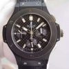 Swiss Made Hublot Big Bang 44mm Carbon Fiber Black Gummy Strap A7750