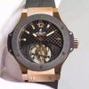 Swiss Made Hublot Big Bang Tourbillon RG Black Textured Dial Black Rubber Strap