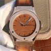 Swiss Made Hublot Classic Fusion 45mm RG Berluti Scritto Brown Leather Dial Gummy Strap A2892