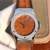 Swiss Made Hublot Classic Fusion 45mm SS Berluti Scritto Brown Leather Dial Gummy Strap A2892