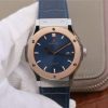 Swiss Made Hublot Classic Fusion 42mm RG JJF Blue Dial Blue Gummy Strap A2892