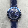 Swiss Made Breitling Super Ocean Heritage Chrono SS Blue Dial SS Leather Strap A7750