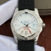 Swiss Made Breitling Avenger GMT SS GF White Dial Black rubber Strap A2836