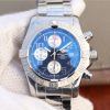 Swiss Made Breitling Avenger II Chronograph 43mm SS GF Blue/White Dial SS Bracelet A7750