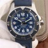 Swiss Made Breitling SuperOcean  II 44mm GF Blue Dial Blue Rubber Strap A2824