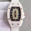 Richard Mille RM007-01 Lady SS Diamonds Black Dial RG White Rubber Strap 6T51