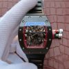 Richard Mille RM055 Black Ceramic Red Inner Bezel Skeleton Dial Black Rubber Strap MIYOTA8215