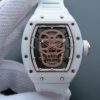 Richard Mille RM052 White Ceramic Gold Skull Dial White Rubber Strap MIYOTA8215