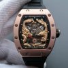 Richard Mille RM057 Dragon Phoenix RG Case YG Dragon Dial Black Rubber Strap