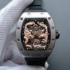 Richard Mille RM057 Dragon Phoenix SS Case RG Dragon Dial Black Rubber Strap