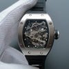 Richard Mille RM038 SS Black Inner Bezel Skeleton Dial Black Rubber Strap Jap Quartz