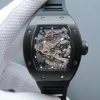 Richard Mille RM038 PVD Black Inner Bezel Skeleton Dial Black Rubber Strap Jap Quartz