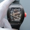 Richard Mille RM038 RG Black Inner Bezel Skeleton Dial Black Rubber Strap Jap Quartz