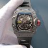 Richard Mille RM035 Rafael Nadal Forge Carbon Titanium Case KVF Skeleton Dial Red Black Rubber Strap MIYOTA8215