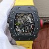 Richard Mille RM035-02 Rafael Nadal FC Titanium Case KVF Skeleton Dial Red Yellow Rubber Strap MIYOTA8215