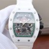 Richard Mille RM011 White Ceramic Felipe Massa Green Inner Bezel White Rubber Strap A7750