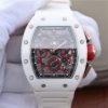 Richard Mille RM011 RG White Ceramic Felipe Massa Black Inner Bezel White Rubber Strap A7750