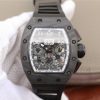 Richard Mille RM011 NTPT Carbon Case Chronograph KVF Skeleton Dial White Inner Bezel Black Rubber Strap A7750