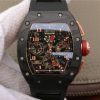 Richard Mille RM011 NTPT Lotus F1 Team RG Chronograph KVF Crystal Skeleton Dial Red Black Rubber Strap A7750