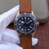 Swiss Made Tudor Heritage Black Bay Bronze Blue ZF Aged Brown Leather Strap A2824