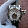 Swiss Made Roger Dubuis Tourbillion SS White Dial Black Rubber Strap