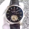 Swiss Made Tag Heuer Pendulum  Tourbillon Black Dial Black Leather Strap