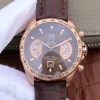 Swiss Made Tag Heuer Grand Carrera Chronograph Rose Gold Calibre 17 Brown Dial A7750