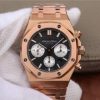 Swiss Made Audemars Piguet Royal Oak Chronograph RG JHF Black/White Dial RG Bracelet A7750