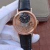 Swiss Made Breguet Tradition 7057BR/R9/9W6 RG SF Rose Gold Skeleton Dial Black Leather Strap A507