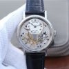 Swiss Made Breguet Tradition 7057BB/11/9W6 SS SF Silver Skeleton Dial Blue Leather Strap A507