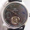 Swiss Made IWC TF Portuguese Tourbillon Moonphase Leather Strap