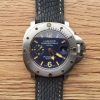 Swiss Made Panerai Luminor Submersible PAM087 Blue Dial Leather Strap A7750