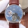 Swiss Made IWC BM Portuguese Tourbillon Gray Dial Leather Strap